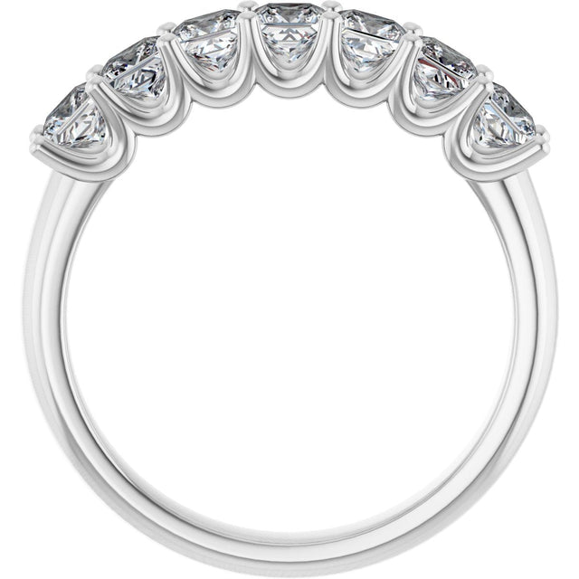 Platinum Square Lab-Grown Diamond U-Prong Seven-Stone Anniversary Band – 1/6–1 3/4 CTW - view 2