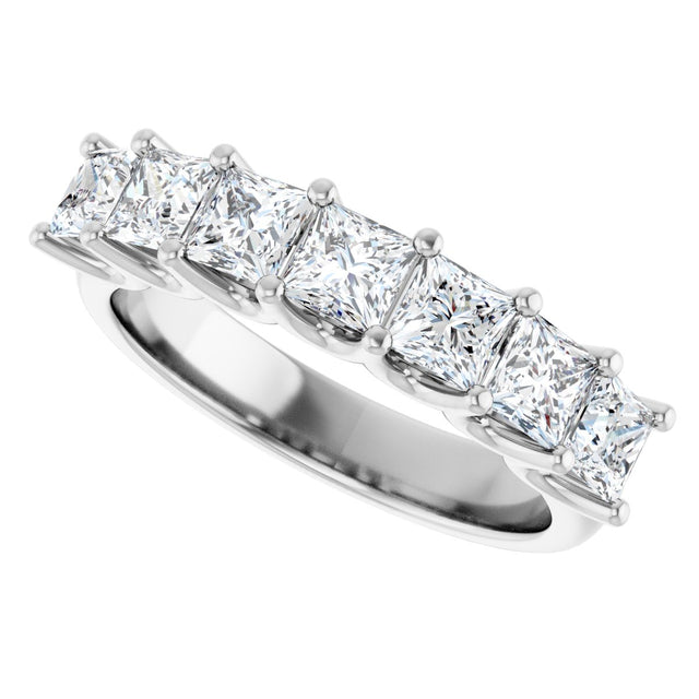 Platinum Square Lab-Grown Diamond U-Prong Seven-Stone Anniversary Band – 1/6–1 3/4 CTW - view 5