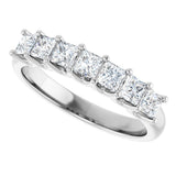 Platinum Square Lab-Grown Diamond U-Prong Seven-Stone Anniversary Band – 1/6–1 3/4 CTW - view 5