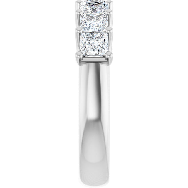 Platinum Square Lab-Grown Diamond U-Prong Seven-Stone Anniversary Band – 1/6–1 3/4 CTW - view 4
