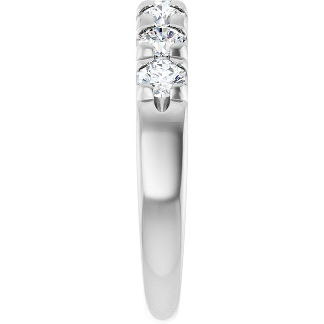 Platinum Round Lab-Grown Diamond French-Set Seven-Stone Anniversary Band – .03–1 1/8 CTW - view 4