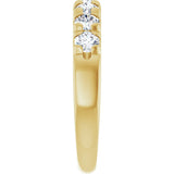 14K Gold Round Lab-Grown Diamond French-Set Seven-Stone Anniversary Band – 1/4–1 CTW - Yellow Gold - view 4