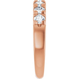 14K Gold Round Natural Diamond French-Set Seven-Stone Anniversary Band – 1/4–7/8 CTW - Rose Gold - view 4