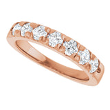 14K Gold Round Natural Diamond French-Set Seven-Stone Anniversary Band – 1/4–7/8 CTW - Rose Gold - view 5