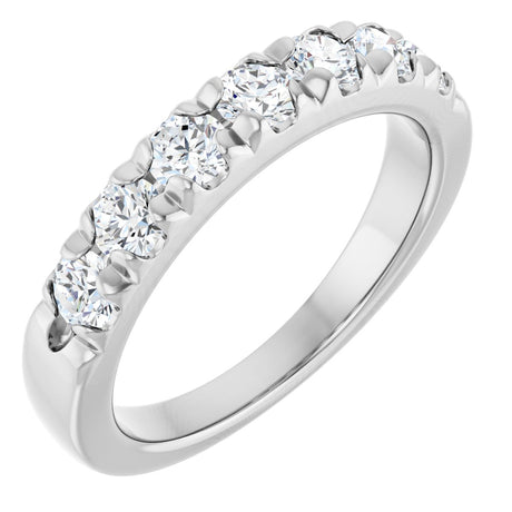 Platinum Round Lab-Grown Diamond French-Set Seven-Stone Anniversary Band – .03–1 1/8 CTW