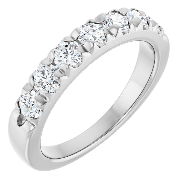 Platinum Round Lab-Grown Diamond French-Set Seven-Stone Anniversary Band – .03–1 1/8 CTW