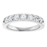 Platinum Round Lab-Grown Diamond French-Set Seven-Stone Anniversary Band – .03–1 1/8 CTW - view 3