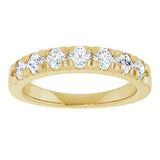 14K Gold Round Natural Diamond French-Set Seven-Stone Anniversary Band – 1/4–7/8 CTW - Yellow Gold - view 3