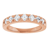 14K Gold Round Natural Diamond French-Set Seven-Stone Anniversary Band – 1/4–7/8 CTW - Rose Gold - view 3