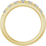 14K Gold Round Natural Diamond French-Set Seven-Stone Anniversary Band – 1/4–7/8 CTW - Yellow Gold - view 2
