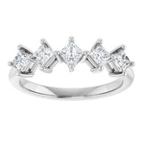 10K Gold Square Lab-Grown Diamond Five-Stone Anniversary Band – 1/2–1 9/10 CTW (Style 123843) - White Gold - view 3