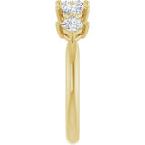 10K Gold Square Natural Diamond Five-Stone Anniversary Band – 5/8–1 9/10 CTW - Yellow Gold - view 4