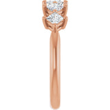 10K Gold Square Natural Diamond Five-Stone Anniversary Band – 5/8–1 9/10 CTW - Rose Gold - view 4