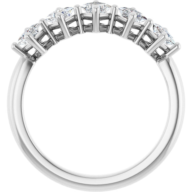10K Gold Square Lab-Grown Diamond Five-Stone Anniversary Band – 1/2–1 9/10 CTW (Style 123843) - White Gold - view 2