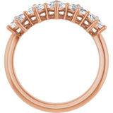10K Gold Square Lab-Grown Diamond Five-Stone Anniversary Band – 1/2–1 9/10 CTW (Style 123843) - Rose Gold - view 2