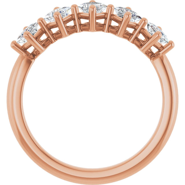10K Gold Square Lab-Grown Diamond Five-Stone Anniversary Band – 1/2–1 9/10 CTW (Style 123843) - Rose Gold - view 2