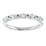 Platinum Marquise Natural Diamond Five-Stone Anniversary Band – 1/3–5/8 CTW - view 3