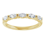 14K Gold Marquise Lab-Grown Diamond Five-Stone Anniversary Band – 1/3–1/2 CTW - Yellow Gold - view 3