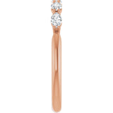 14K Gold Marquise Natural Diamond Five-Stone Anniversary Band – 1/3–5/8 CTW - Rose Gold - view 4