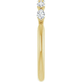 14K Gold Marquise Lab-Grown Diamond Five-Stone Anniversary Band – 1/3–1/2 CTW - Yellow Gold - view 4
