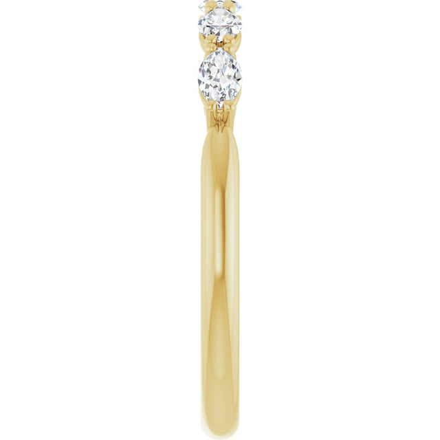 14K Gold Marquise Lab-Grown Diamond Five-Stone Anniversary Band – 1/3–1/2 CTW - Yellow Gold - view 4