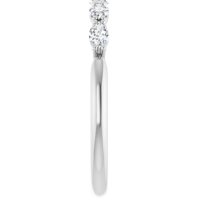 Platinum Marquise Lab-Grown Diamond Five-Stone Anniversary Band – 1/3–1/2 CTW - view 4