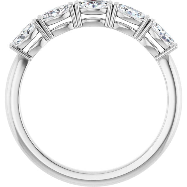 Platinum Marquise Natural Diamond Five-Stone Anniversary Band – 1/3–5/8 CTW - view 2