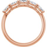 14K Gold Marquise Lab-Grown Diamond Five-Stone Anniversary Band – 1/3–1/2 CTW - Rose Gold - view 2