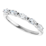 Platinum Marquise Natural Diamond Five-Stone Anniversary Band – 1/3–5/8 CTW - view 5