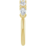 14K Gold Pear Lab-Grown Diamond Five-Stone Anniversary Band – 5/8–1 1/4 CTW - Yellow Gold - view 4