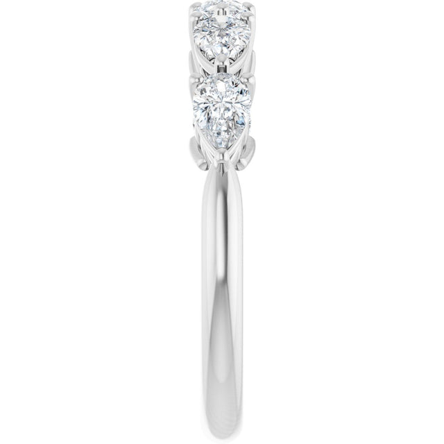 Platinum Pear Natural Diamond Five-Stone Anniversary Band – 3/4–1 1/4 CTW - view 4