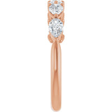 14K Gold Pear Lab-Grown Diamond Five-Stone Anniversary Band – 5/8–1 1/4 CTW - Rose Gold - view 4