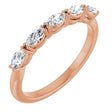 14K Gold Marquise Natural Diamond Five-Stone Anniversary Band – 1/3–5/8 CTW - Rose Gold