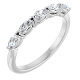 14K Gold Marquise Lab-Grown Diamond Five-Stone Anniversary Band – 1/3–1/2 CTW - White Gold