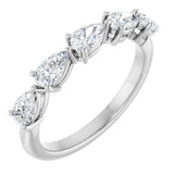 14K Gold Pear Lab-Grown Diamond Five-Stone Anniversary Band – 5/8–1 1/4 CTW - White Gold