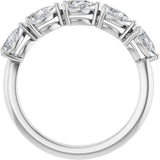 14K Gold Pear Natural Diamond Five-Stone Anniversary Band – 3/4–1 1/4 CTW - White Gold - view 2