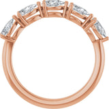 14K Gold Pear Lab-Grown Diamond Five-Stone Anniversary Band – 5/8–1 1/4 CTW - Rose Gold - view 2