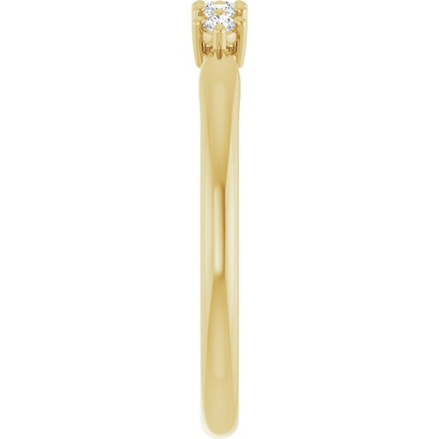 10K Gold Round Lab-Grown Diamond Five-Stone Anniversary Band – .07–1/3 CTW - Yellow Gold - view 4