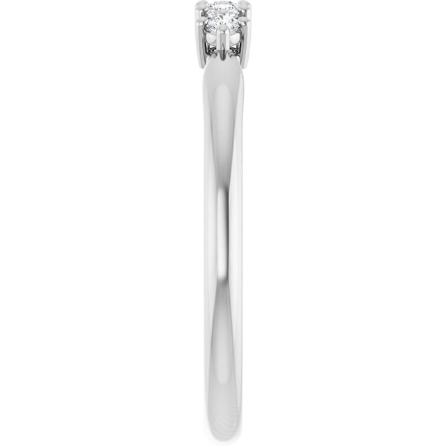 10K Gold Round Lab-Grown Diamond Five-Stone Anniversary Band – .07–1/3 CTW - White Gold - view 4