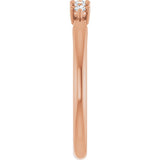 10K Gold Round Lab-Grown Diamond Five-Stone Anniversary Band – .07–1/3 CTW - Rose Gold - view 4