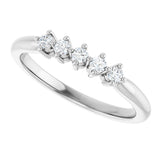 10K Gold Round Lab-Grown Diamond Five-Stone Anniversary Band – .07–1/3 CTW - White Gold - view 5
