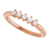 10K Gold Round Lab-Grown Diamond Five-Stone Anniversary Band – .07–1/3 CTW - Rose Gold - view 5