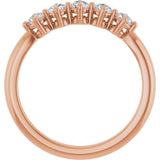 10K Gold Round Natural Diamond Five-Stone Anniversary Band – 1/3–3/4 CTW (Style 123843) - Rose Gold - view 2