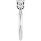 Platinum Round Natural Diamond Five-Stone Anniversary Band – 1/6–9/10 CTW - view 4