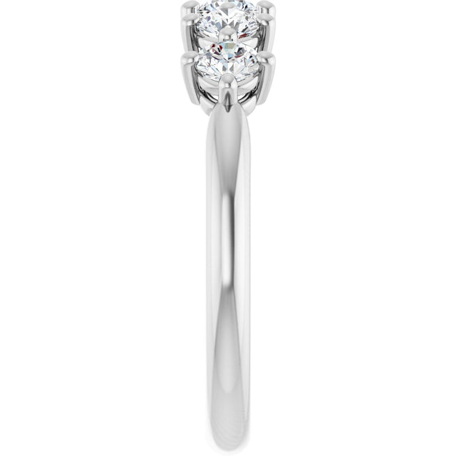 Platinum Round Natural Diamond Five-Stone Anniversary Band – 1/6–9/10 CTW - view 4