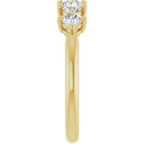 10K Gold Round Natural Diamond Five-Stone Anniversary Band – 1/3–3/4 CTW (Style 123843) - Yellow Gold - view 4