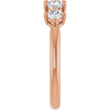 10K Gold Round Natural Diamond Five-Stone Anniversary Band – 1/3–3/4 CTW (Style 123843) - Rose Gold - view 4
