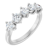10K Gold Round Lab-Grown Diamond Five-Stone Anniversary Band – 9/10–1 5/8 CTW - White Gold
