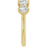 10K Gold Round Lab-Grown Diamond Five-Stone Anniversary Band – 9/10–1 5/8 CTW - Yellow Gold - view 4