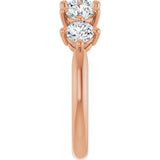10K Gold Round Natural Diamond Five-Stone Anniversary Band – 1–1 1/2 CTW - Rose Gold - view 4